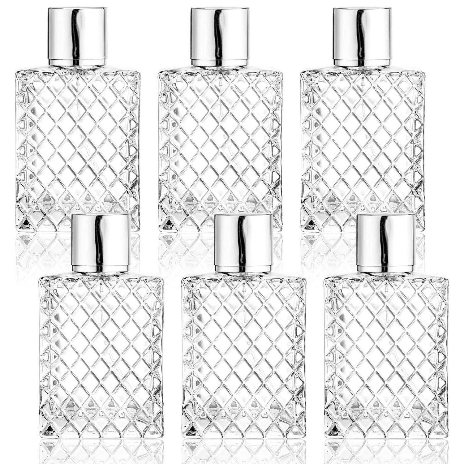LuxusKollektion Sprühflasche Sprühflasche Parfüm 100ml Glas 6er Pack Silber