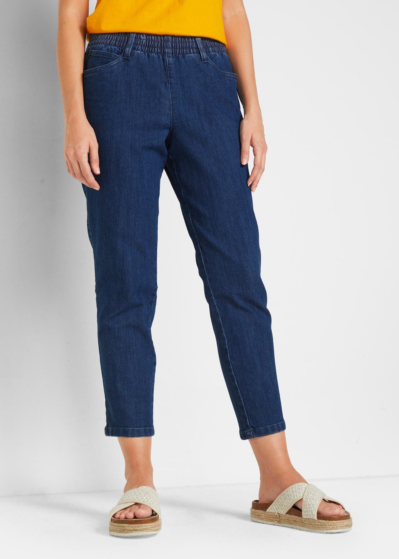 bonprix Straight-Jeans (Packung, 2-tlg) gerades Bein, mit erhöhtem Gummibund, in Stretch-Qualität
