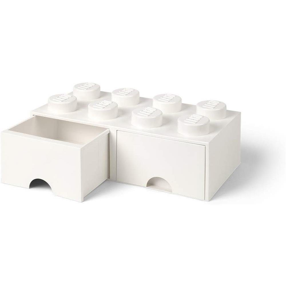 Room Copenhagen Хранилищаsdose LEGO® Storage Brick 8 Weiß, mit 2 Schubladen, Baustein-Form, stapelbar