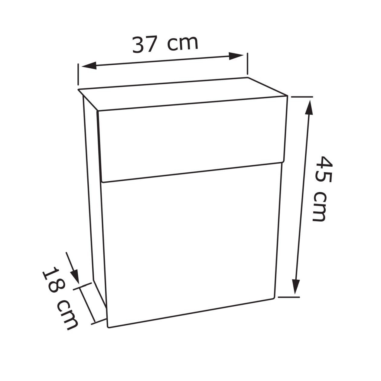 Bravios Briefkasten mit Alto Edelstahlklappe Rost Briefkasten