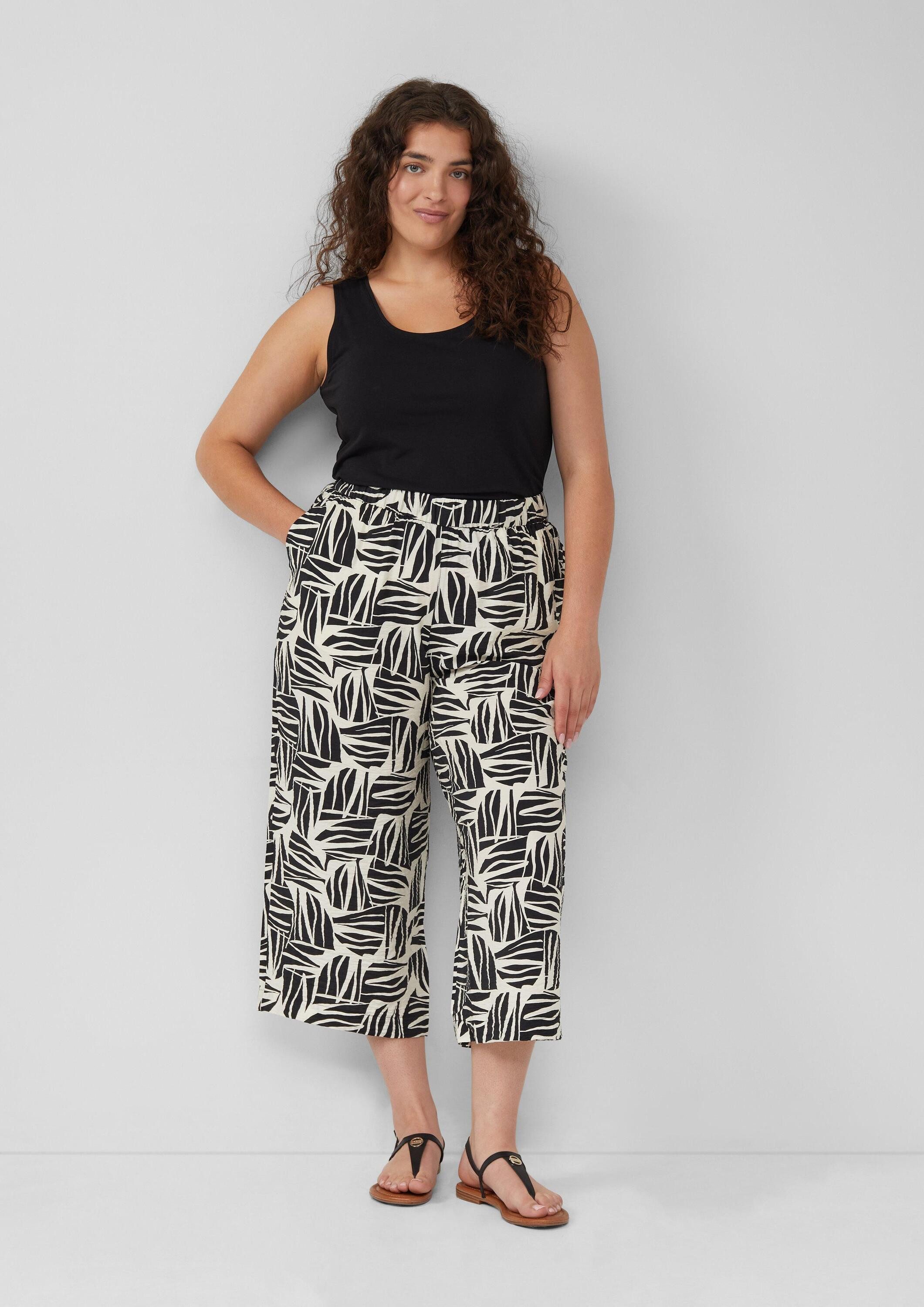 s.Oliver Culotte Hose Culotte aus Viskosemix mit All-over-Print günstig online kaufen