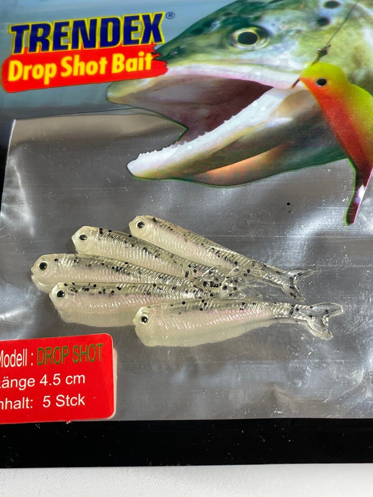 Behr Kunstköder 5 Drop Shot Köder - Trendex Drop Shot Bait 4,5cm Barsch Forellenköder