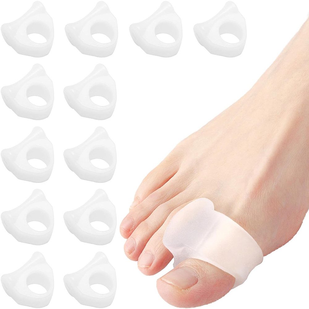 AFKSMILE Zehenkorrektor 12 Stück Zehentrenner Toe Spreader Separatoren Kleine Bunion korrektur, Begradigen Zehenspreitzer für Hammertoes, Bunions, Überlappende