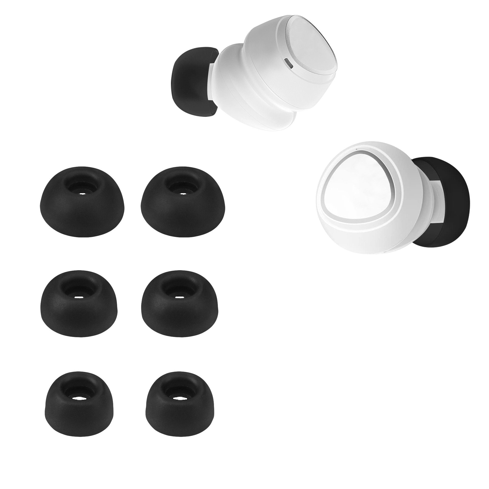 kwmobile 6x Polster für SoundPeats Mini Pro / Air 3 Pro / SONIC Ohrpolster (3 Größen - Silikon Ohrstöpsel In-Ear Kopfhörer) Schwarz