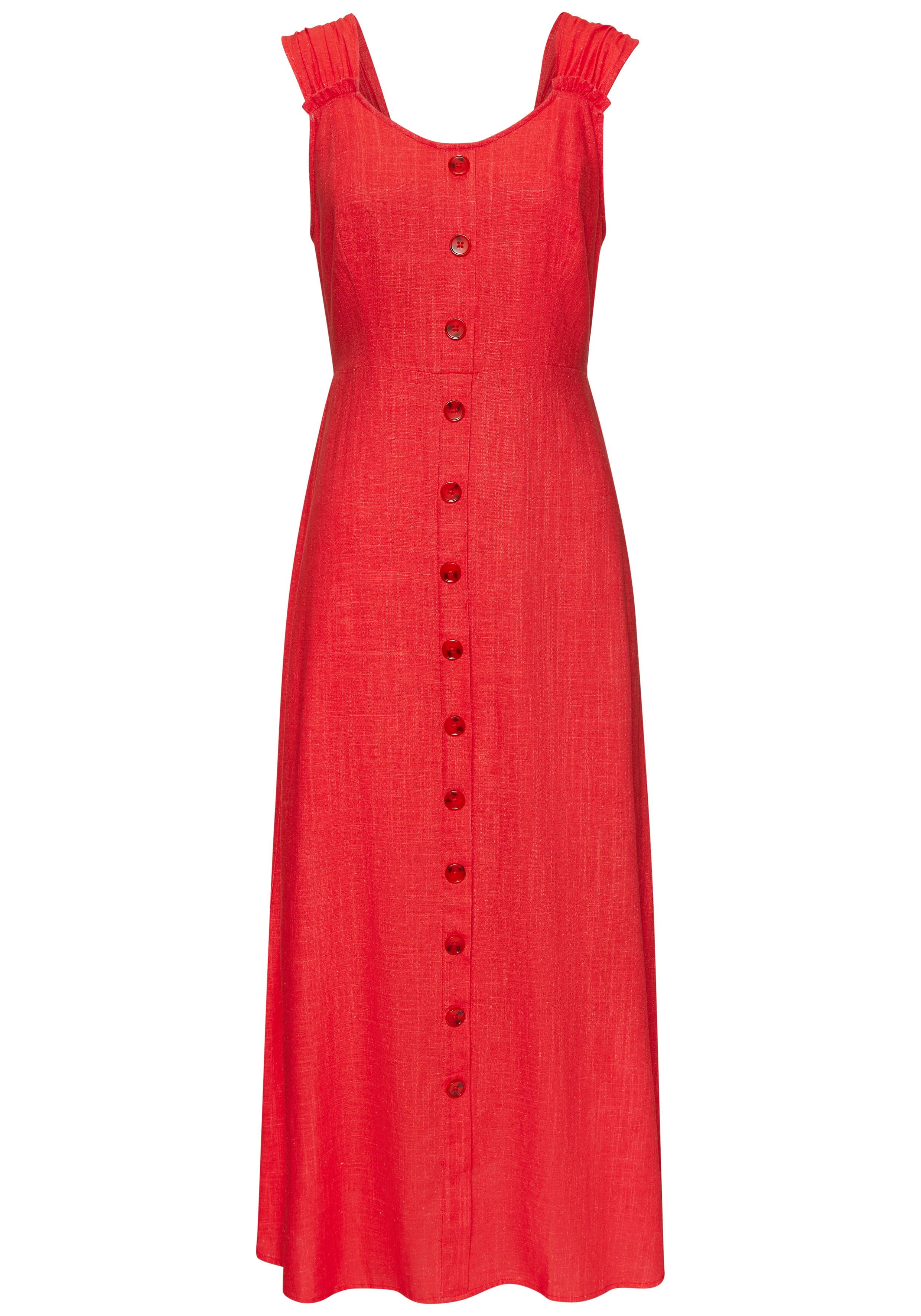 LASCANA Maxikleid mit breiten Trägern aus Webware mit Leinenanteil Elegantes Sommerkleid, Leinenkleid, Trägerkleid – Bild 2 von 5