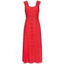 LASCANA Maxikleid mit breiten Trägern aus Webware mit Leinenanteil Elegantes Sommerkleid, Leinenkleid, Trägerkleid
