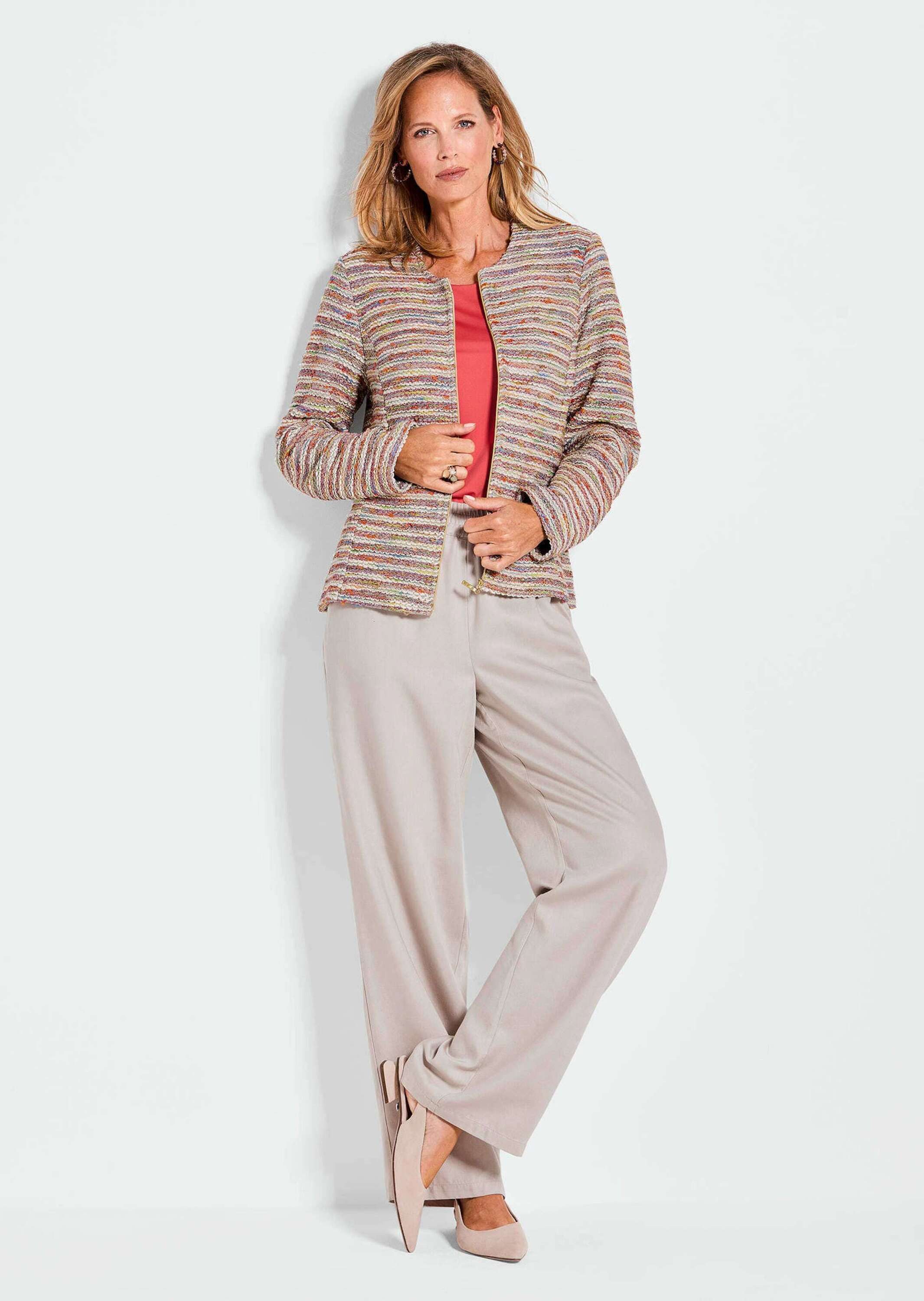 GOLDNER Outdoorjacke Elegante Bouclé-Jacke mit Multicolor-Design Stilvolle günstig online kaufen