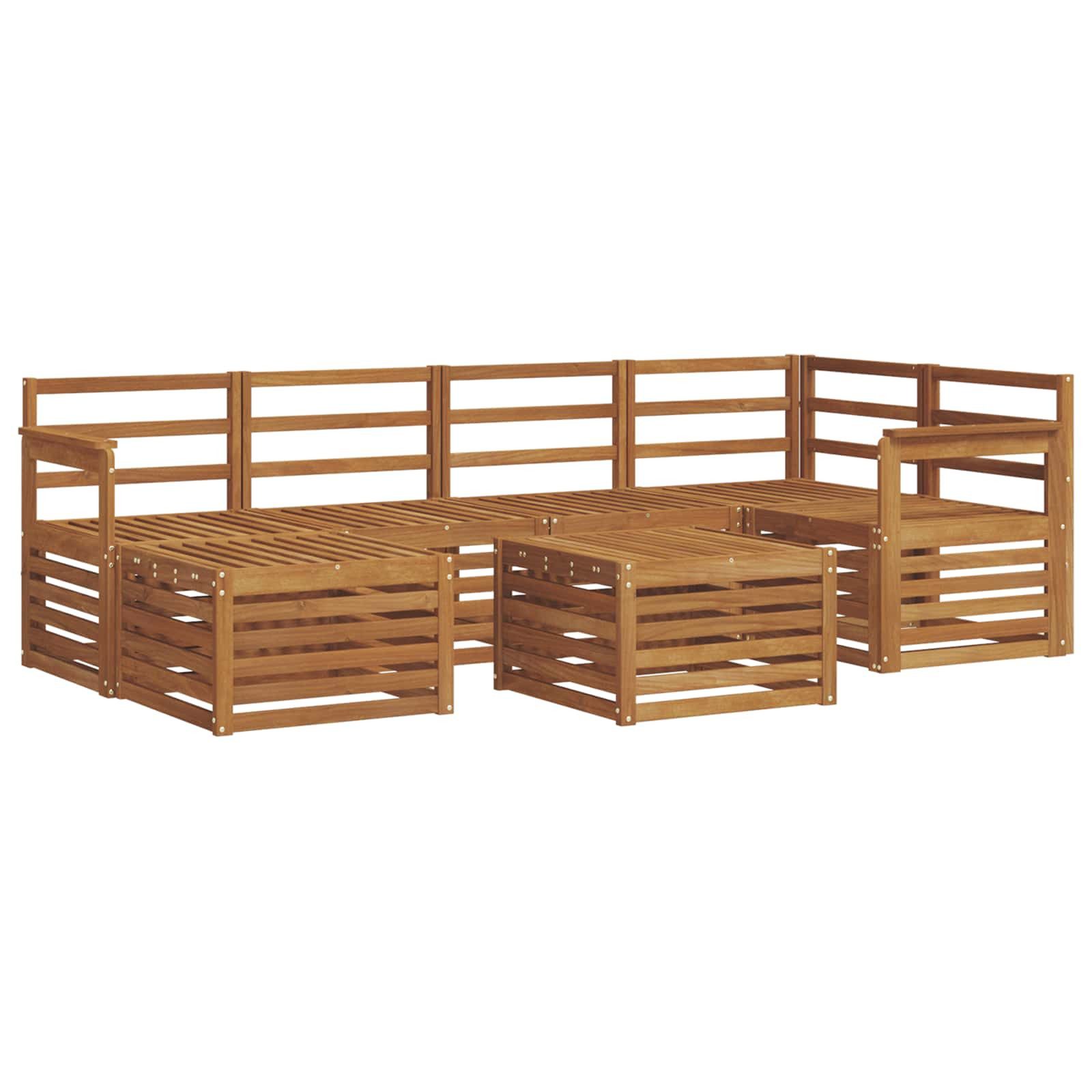vidaXL Gartenlounge-Set Outdoor-Sofagarnitur 7 Stk. Natur Polyester, (7-tlg)