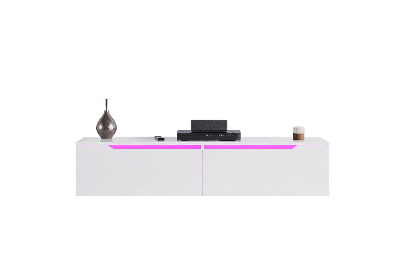 SONNI Lowboard TV Schrank TV Board Lowboard Hängend Weiß, TV Schrank