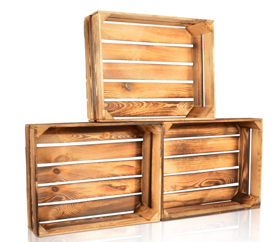 CHICCIE Holzkiste Regale Geflammt 50x40x15cm - günstig online kaufen