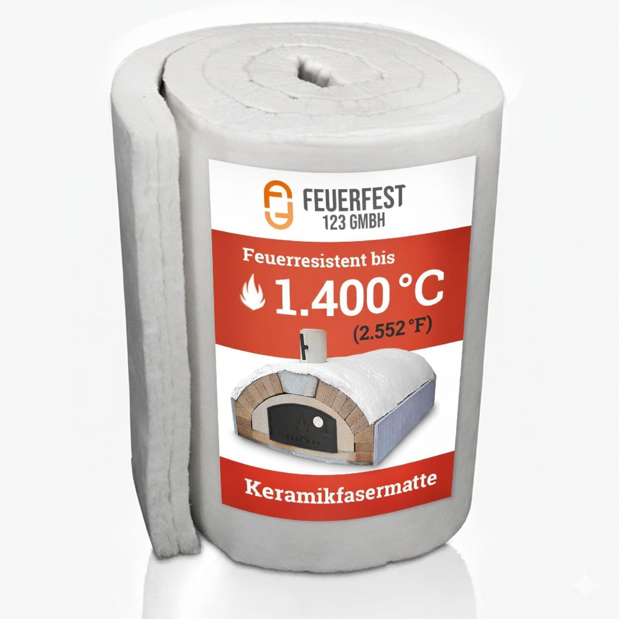 Feuerfest 123 GmbH Glasfasermatte Hochtemperatur Isolierung 1400AZ - 50mm - 128KG/m3, - Hochtemperatur-Isolierung - Keramikfaserdecke - Auch als Isolierung