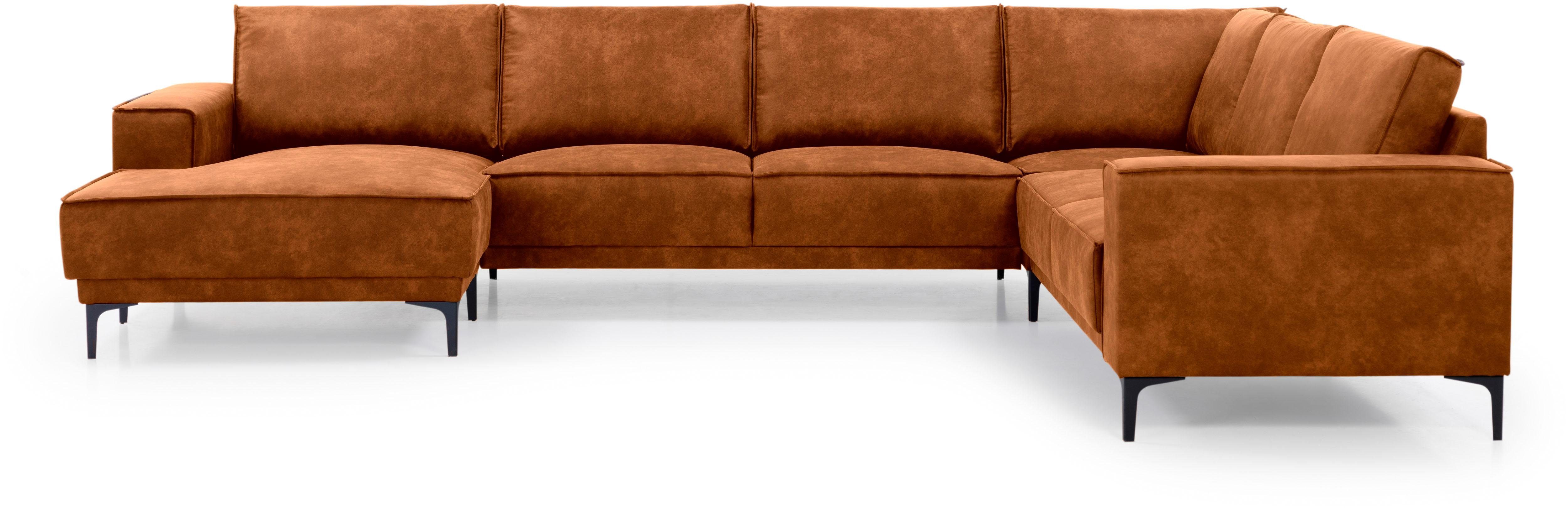 Places of Style Wohnlandschaft "XXL Sofa Oland, Struktur, Flachgewebe, Luxu günstig online kaufen