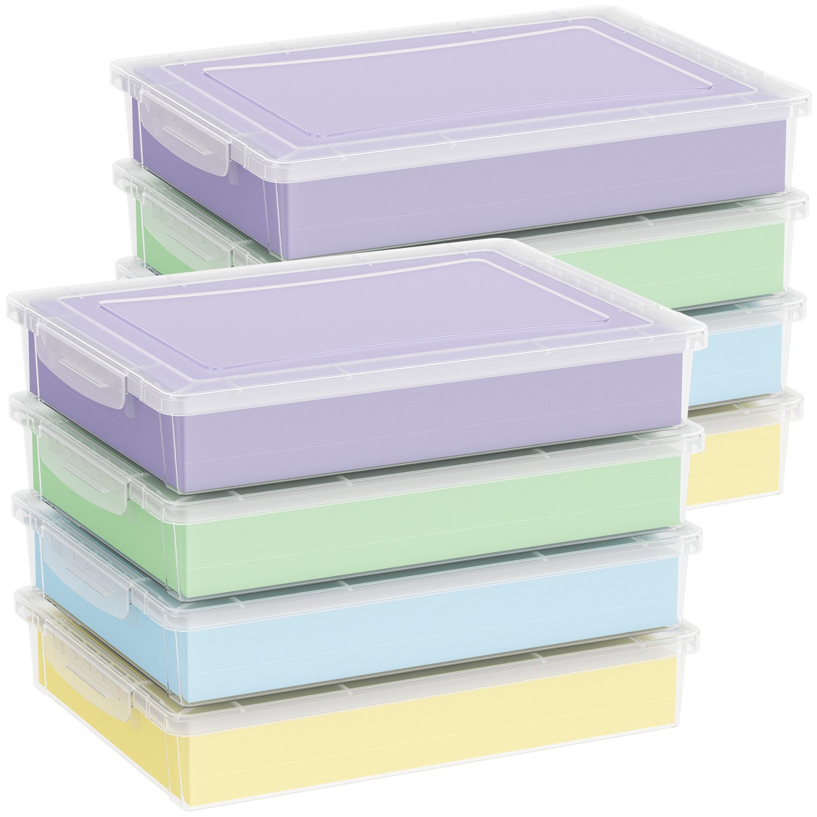 Lifewit Aufbewahrungsbox Aufbewahrungsbox A4 mit Deckel, Dokumentenbox Archivbox, Storage Box (8 St)