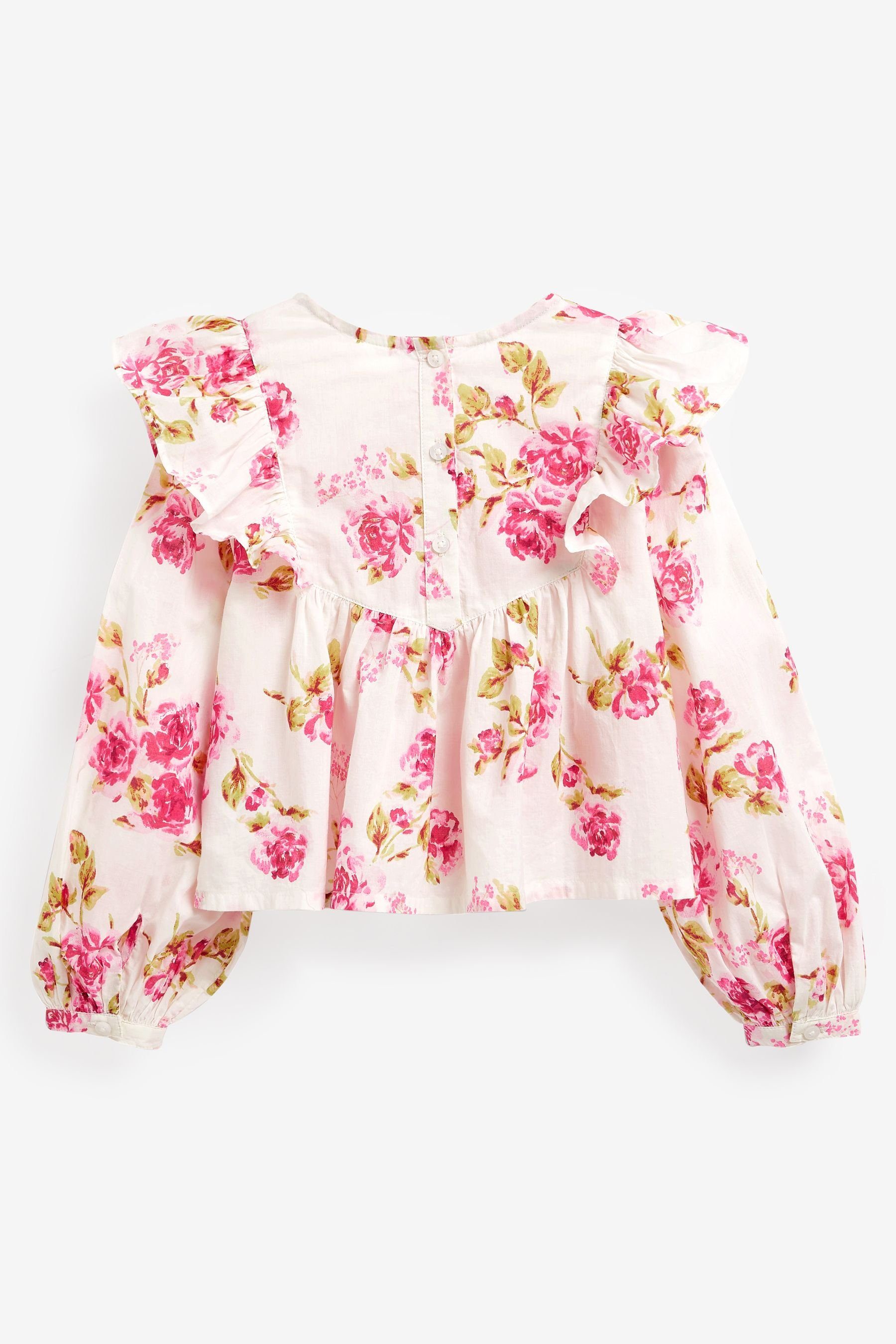 (1-tlg) Bluse Floral Blusenshirt Gesmokte Pink Next