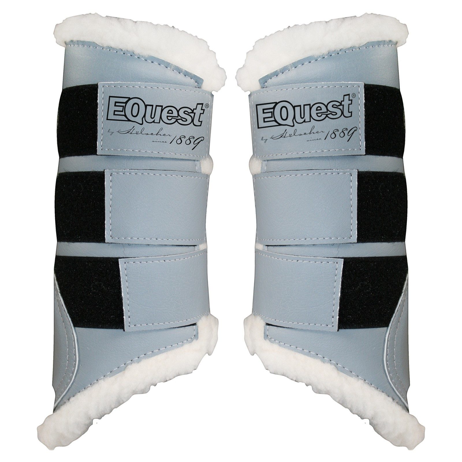 EQuest Гетры Softgamasche für Pferde, 2er Set - Grau/Weiß, M