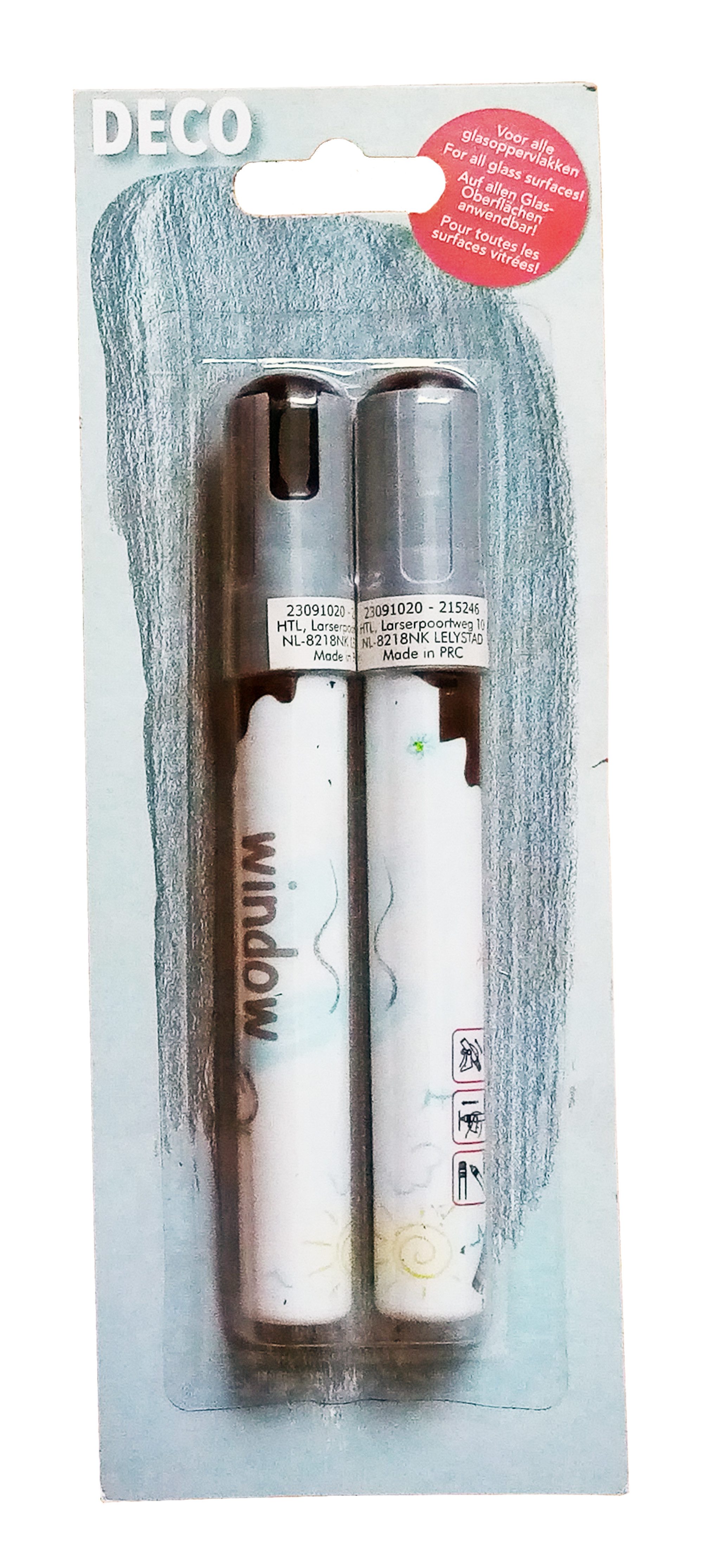 HIT Trading Kreidemarker 2x FENSTER-STIFT Silber abwaschbar Fensterfarbe Kreidestift 69, Kreidemarker Fensterstift Decomarker Flüssigkreide window Tafel Marker
