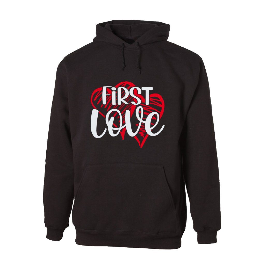 G-graphics Hoodie First love mit trendigem Frontprint, Aufdruck auf der Vorderseite, Spruch/Sprüche/Print/Motiv, für jung & alt