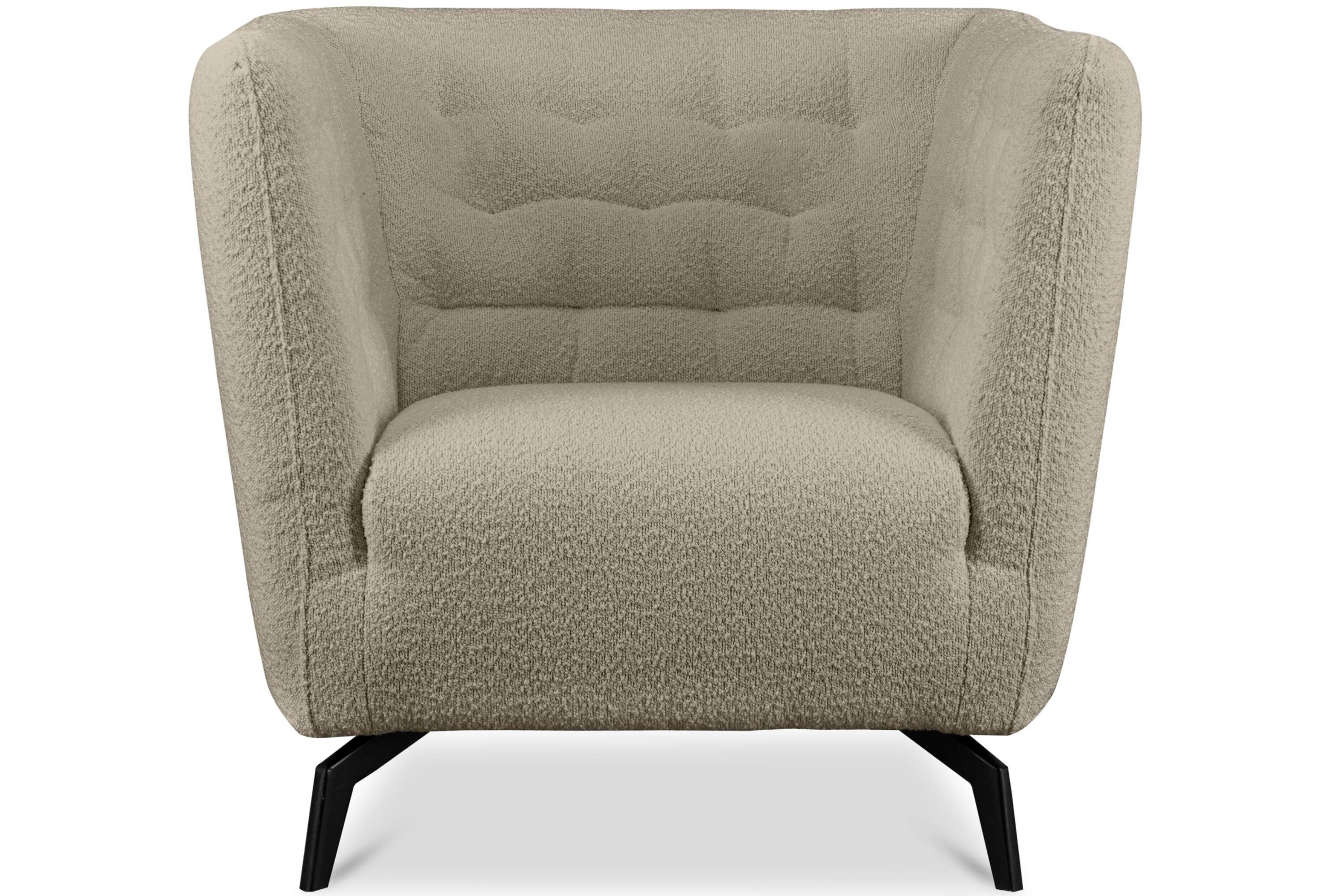 KONSIMO® Sessel CORDI Gesteppter Sessel, auf hohen Metallfüßen,Schaumstoff und gewellte Feder im Sitz