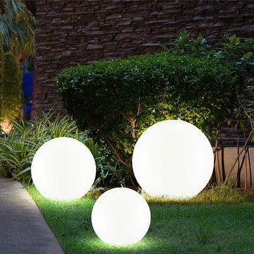 etc-shop LED Gartenleuchte, LED-Leuchtmittel fest verbaut, 3er Set LED Solar Außen Leuchten Balkon Beleuchtung Garten Deko Steck