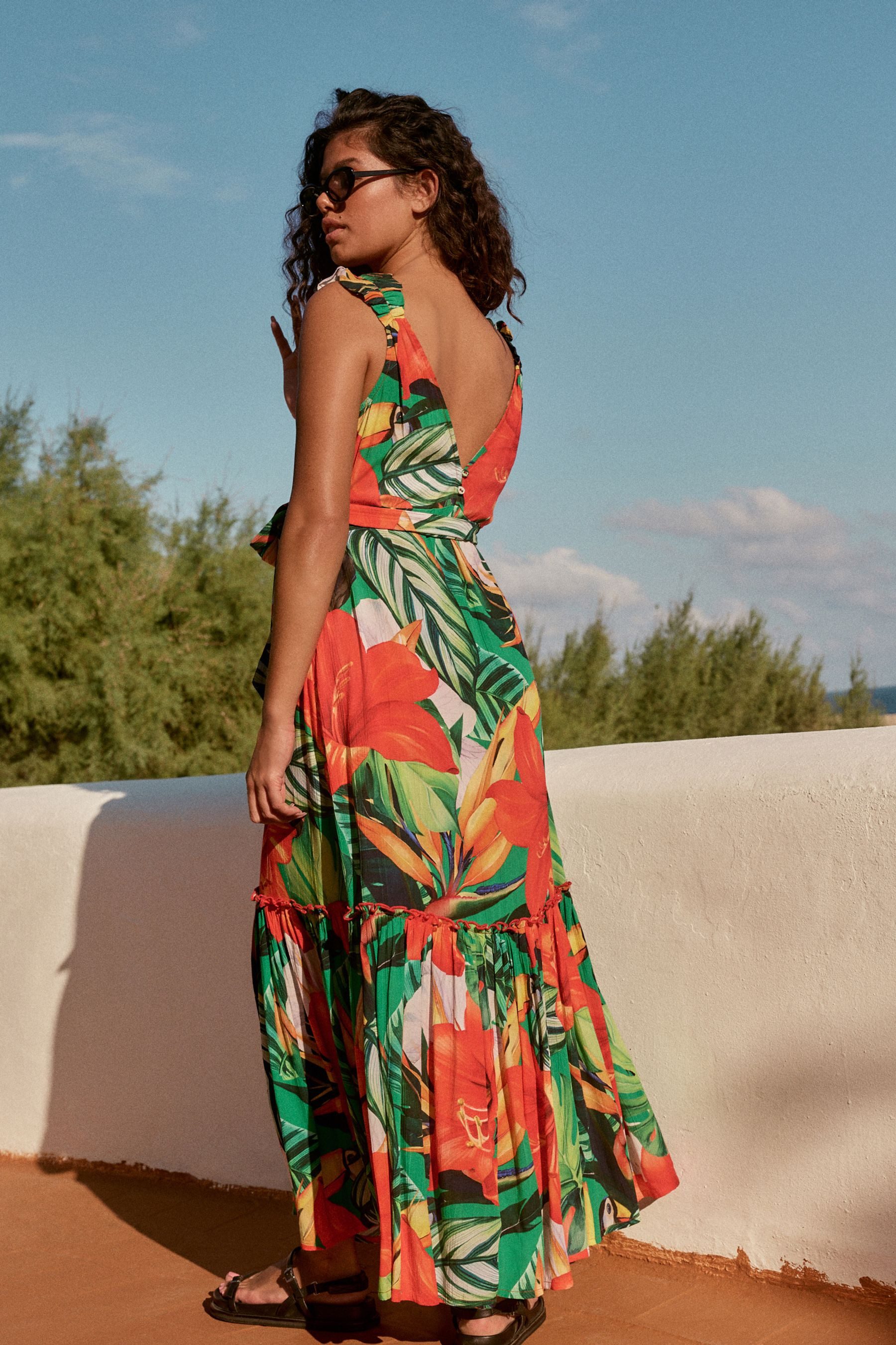 Next Maxikleid Maxikleid mit Rüschenärmeln (1-tlg) günstig online kaufen