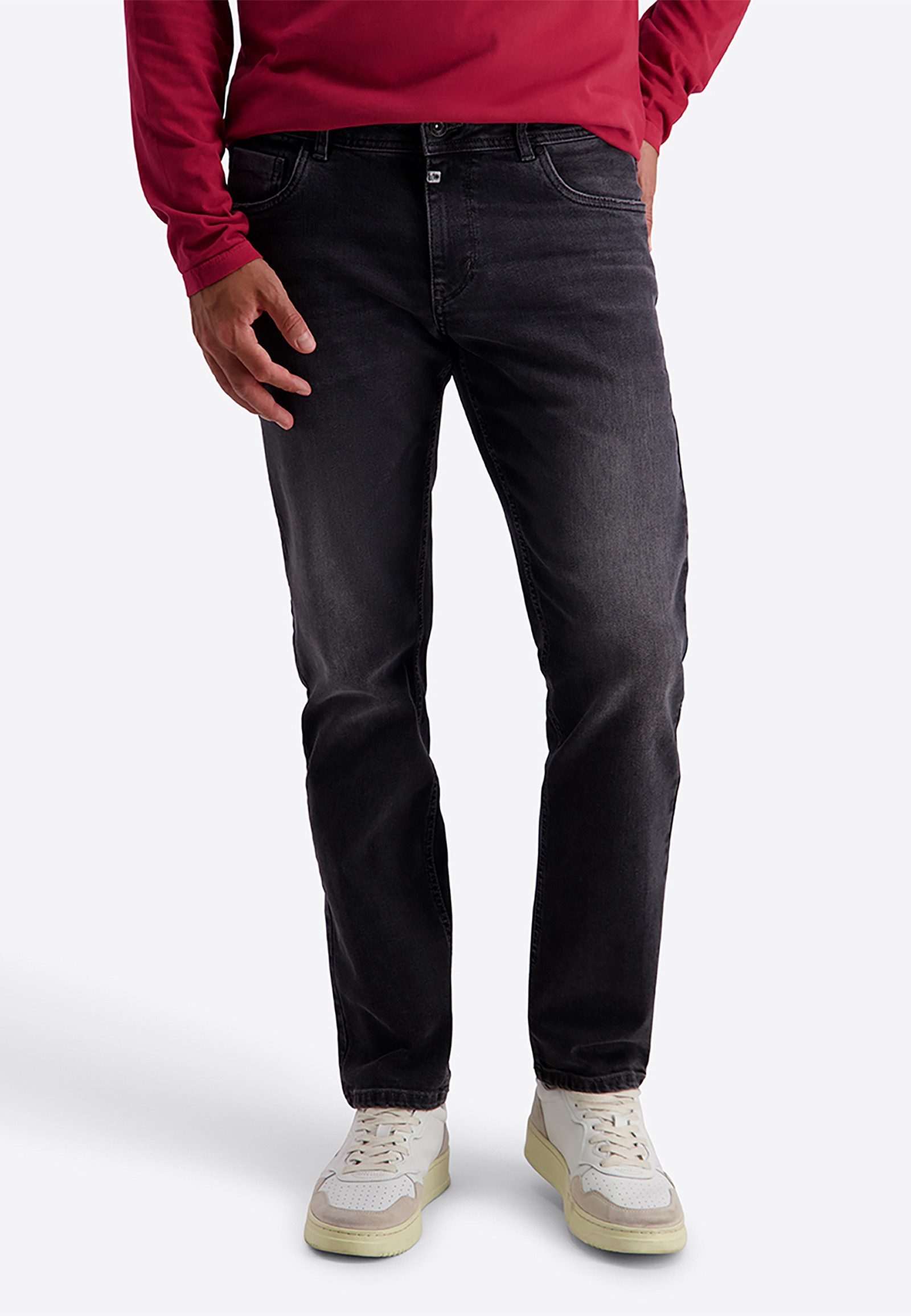 TIMEZONE Slim-fit-Jeans Used-Waschung Zip-Fly 5-Pocket für Herren (1-tlg) Slim Fit, Used-Waschung, Schmaler Beinverlauf, 5-Pocket