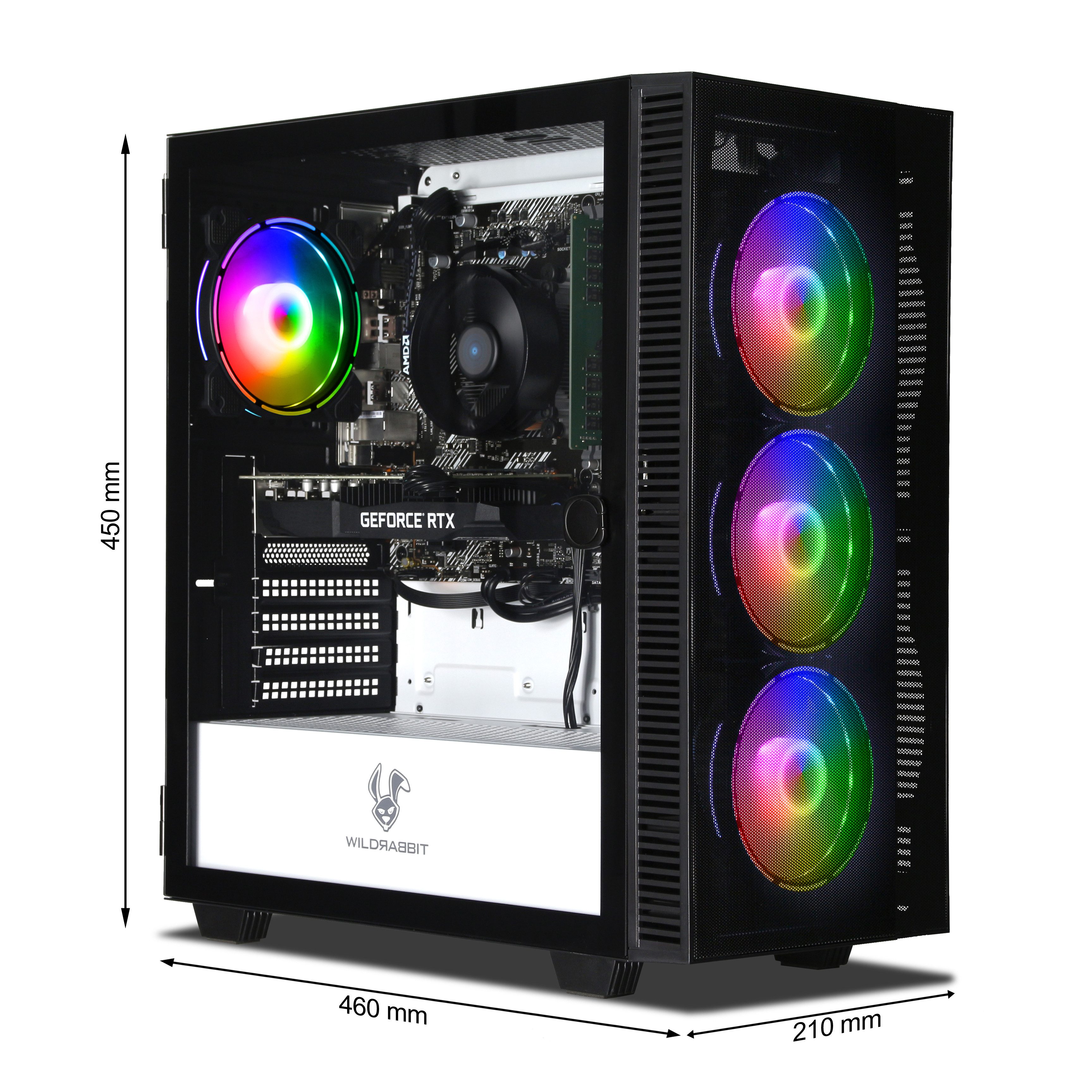ANKERMANN-PC Phantom Gaming V3 Gaming-PC (AMD Ryzen 5 5500, GeForce RTX 3050, 16 GB RAM, 1000 GB SSD, Luftkühlung)
