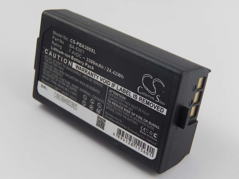 vhbw kompatibel mit Brother PT-750TDI, 3300 PT-E500, V) (7,4 PT-E300, Li-Ion PT-E550W mAh Akku PT