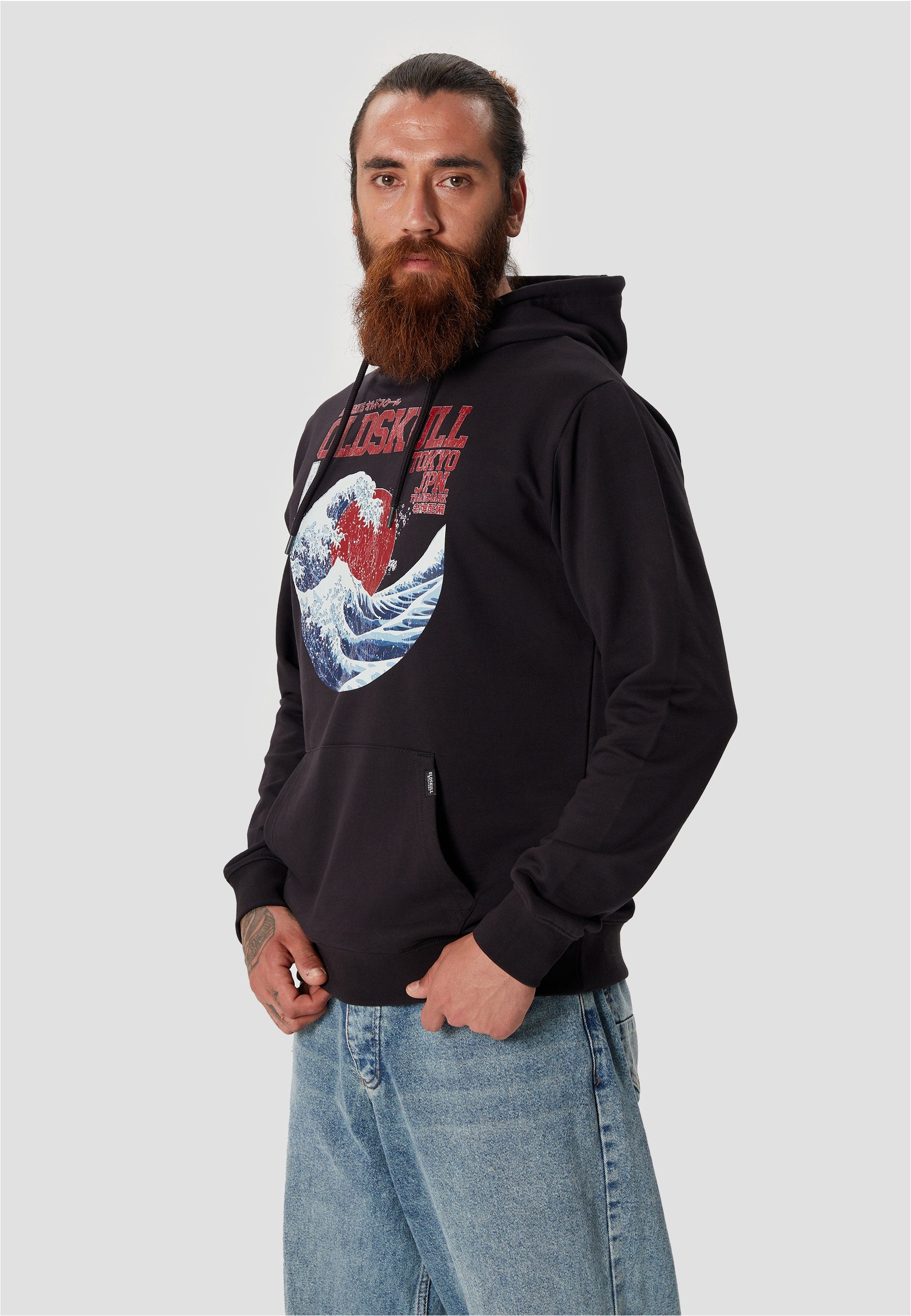 Oldskull Kapuzensweatshirt Asian Big W (1-tlg) mit angesagtem Wellen-Print günstig online kaufen