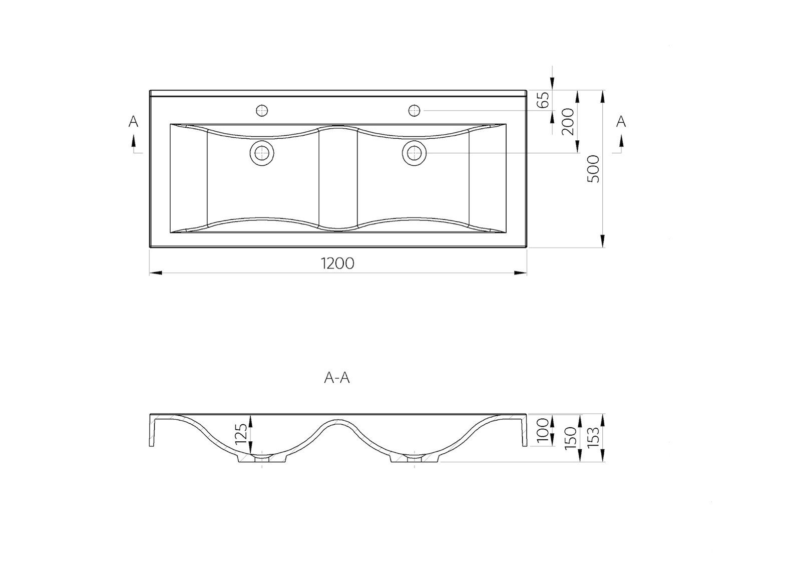 Intarbad Badmöbel-Set Design Doppelwaschtisch Badezimmer Set mit Unterschrank und LED