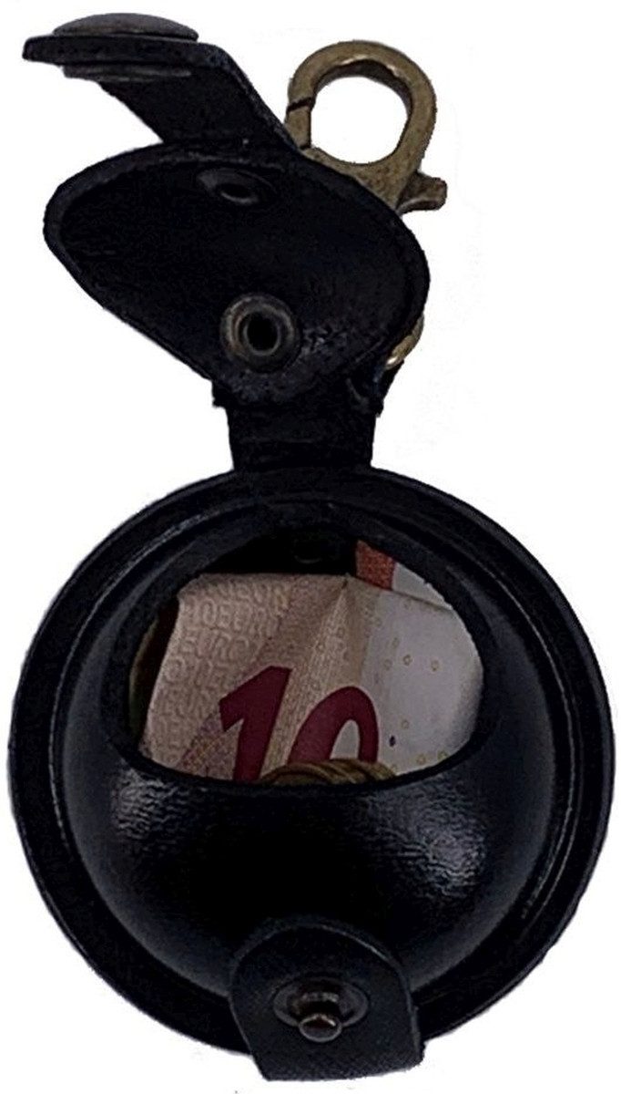 Mika Gürteltasche Mini Schlüsselanhänger / Kleingeldbörse Sattelleder 5cm schwarz