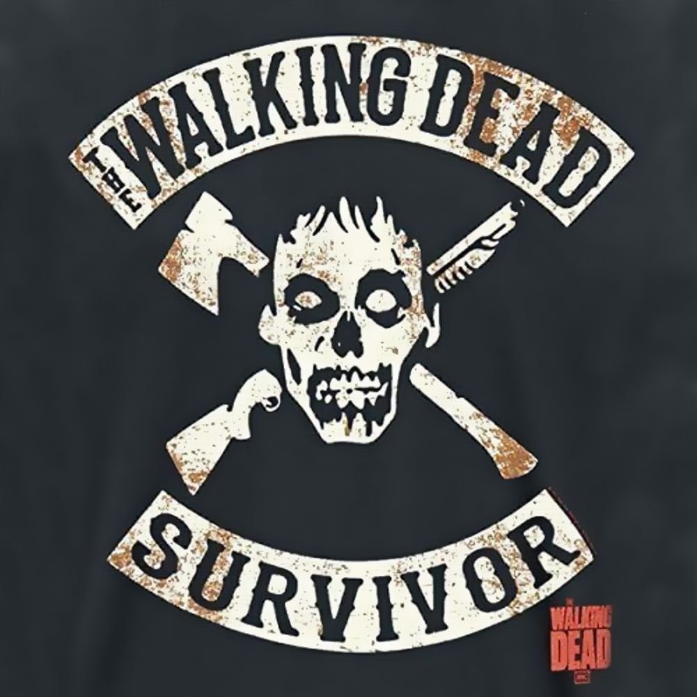 Walking Black T-Shirt Survivoir Wakling XL The The Print-Shirt Dead Staffel Walking S Dead Dead The