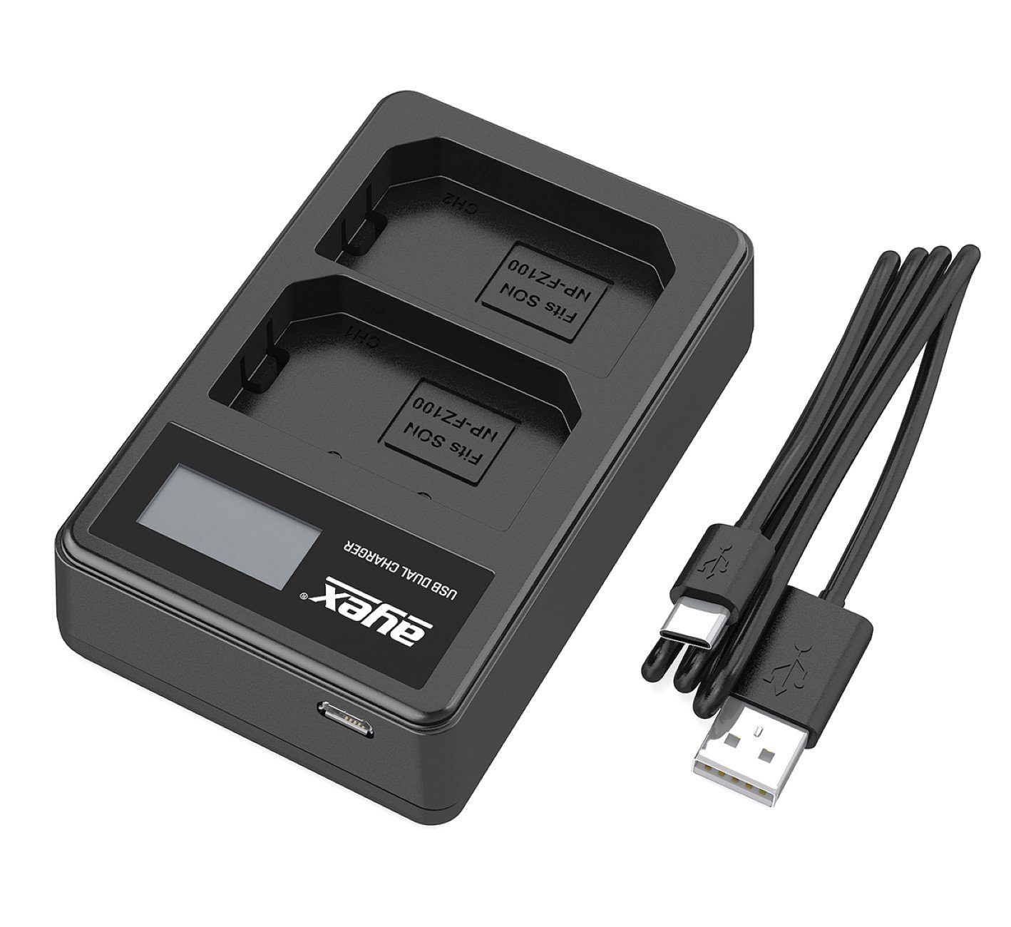 ayex 2x NP-FZ100 Akku für Kamera-Akku Sony Dual- Ladegerät 1x USB