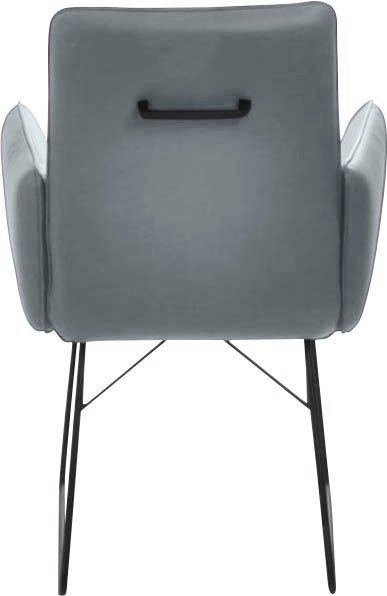 schwarz, (1 im aqua Rücken, am & Griff Komfort Drahtkufengestell Wohnen in St), Armlehnstuhl Metall K+W Steppung Sitz