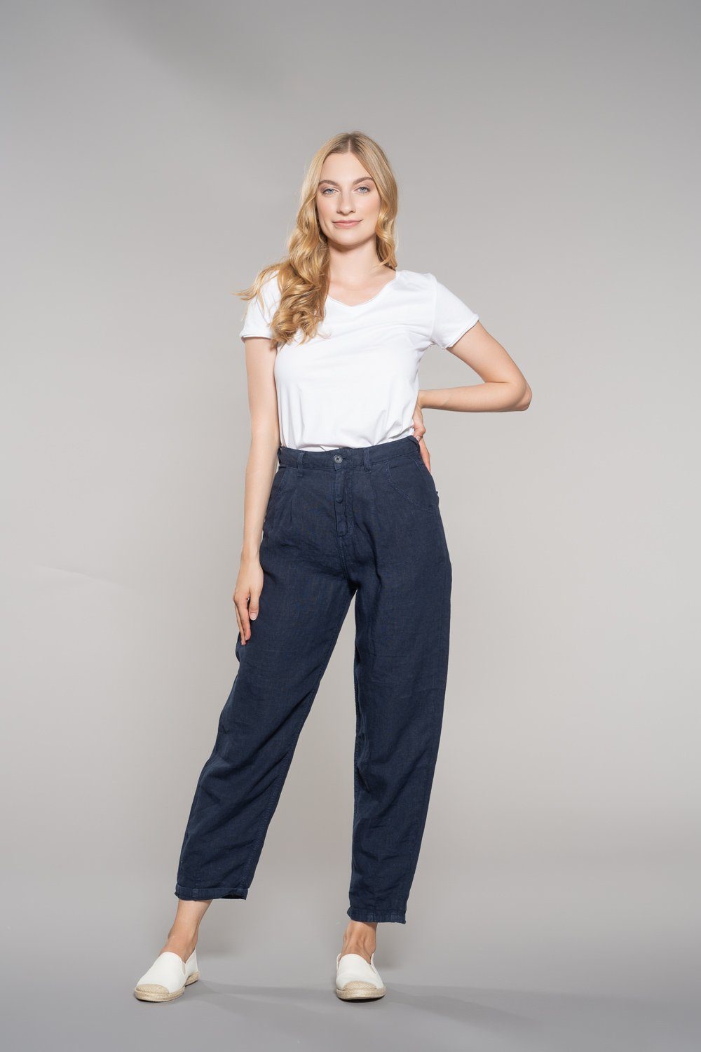 Leinenhose fv-Bel:la, Balloon, High Waist, Pure Linen