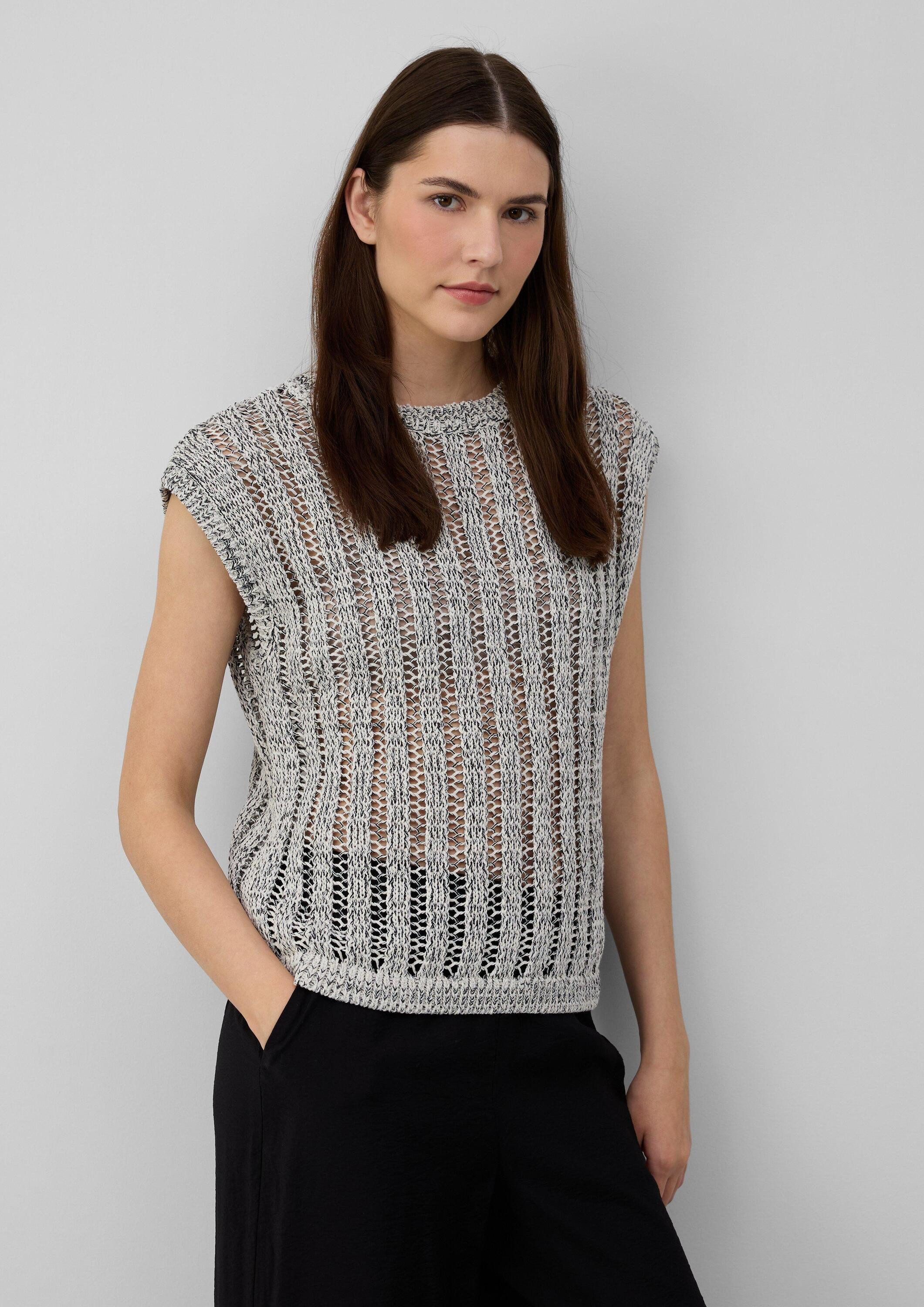 s.Oliver Rundhalspullover Strickpullunder Strick-Pullunder aus Baumwollmix günstig online kaufen