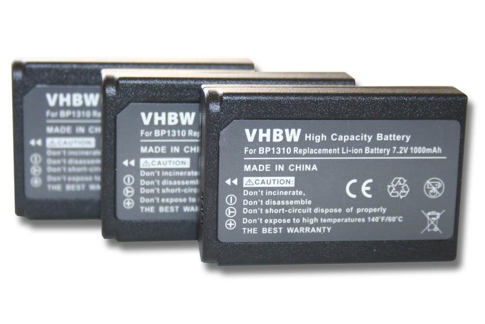 vhbw Ersatz für Samsung AD43-00192A, BP1310, BP-1310, ED-BP1310 für Kamera-Akku Li-Ion 1000 mAh (7,2 V)