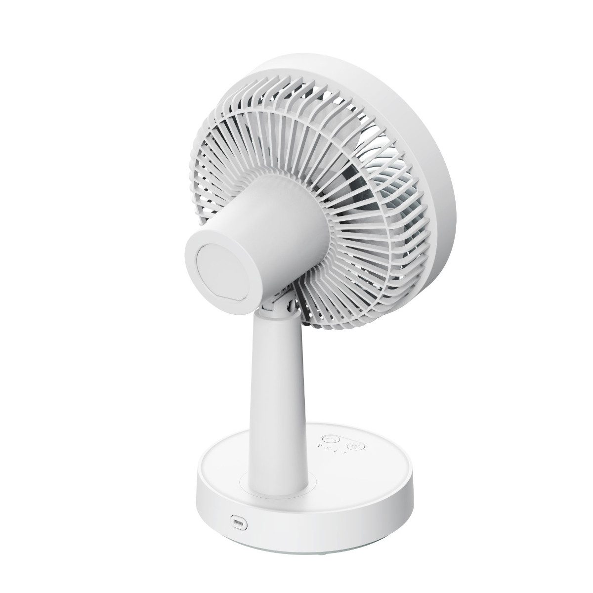 Platinet Tischventilator PRDF0536, 16 cm Durchmesser, Akku Ventilator mit LED Nachtlicht und Swing