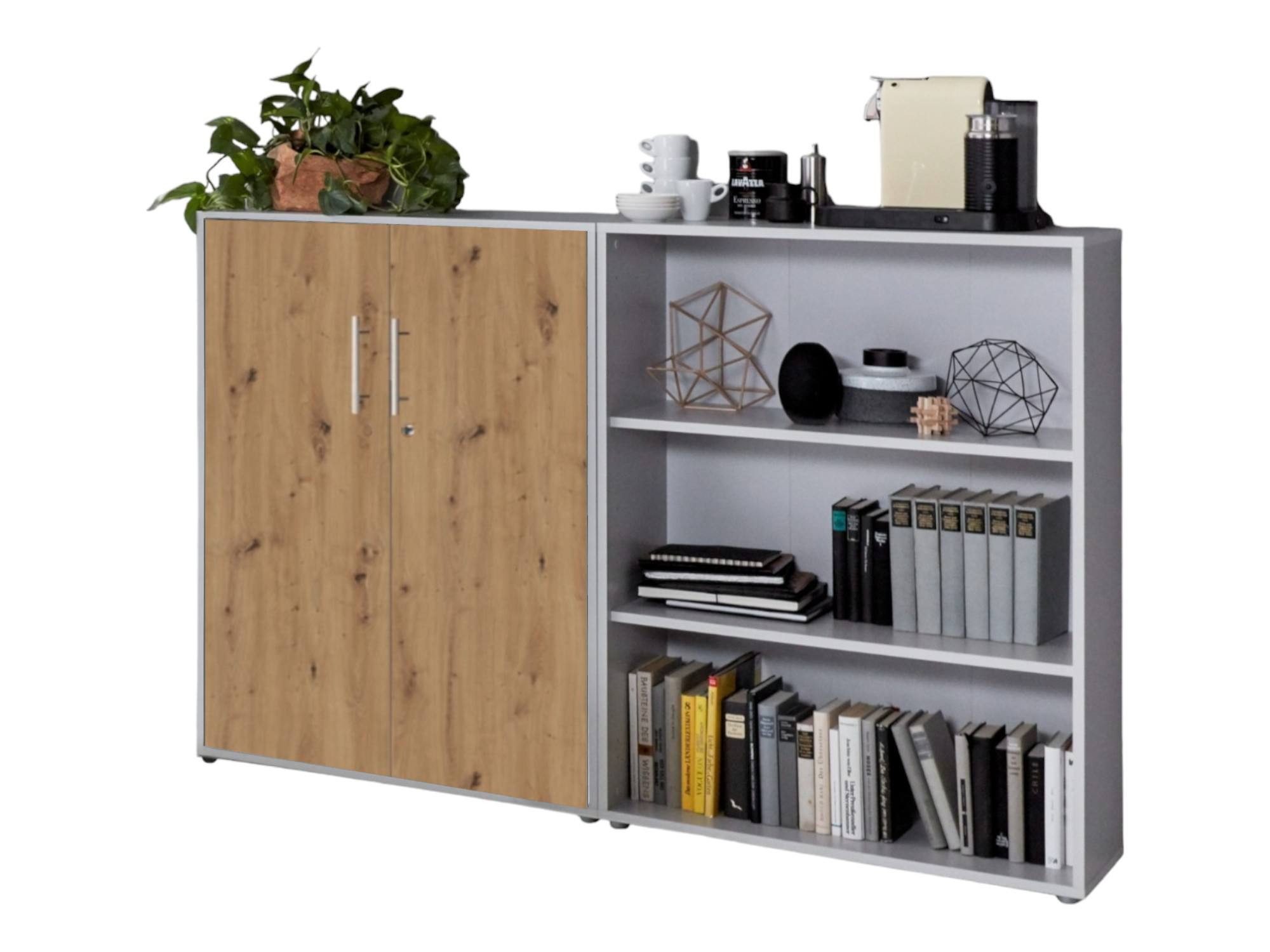 BMG Möbel Aktenschrank Office Edition Schrankwand 1 niedrig abschließbar, in verschiedenen Farben