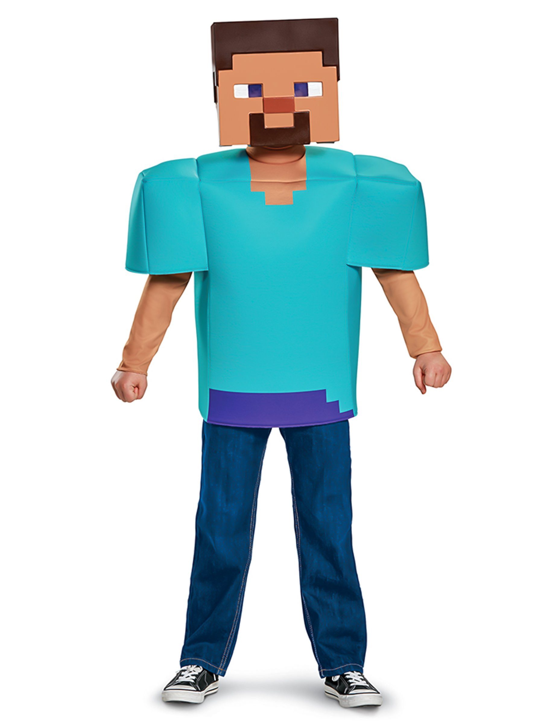 Disguise Kostüm Steve Minecraft-Kostüm für Kinder Faschingskostüm türkis