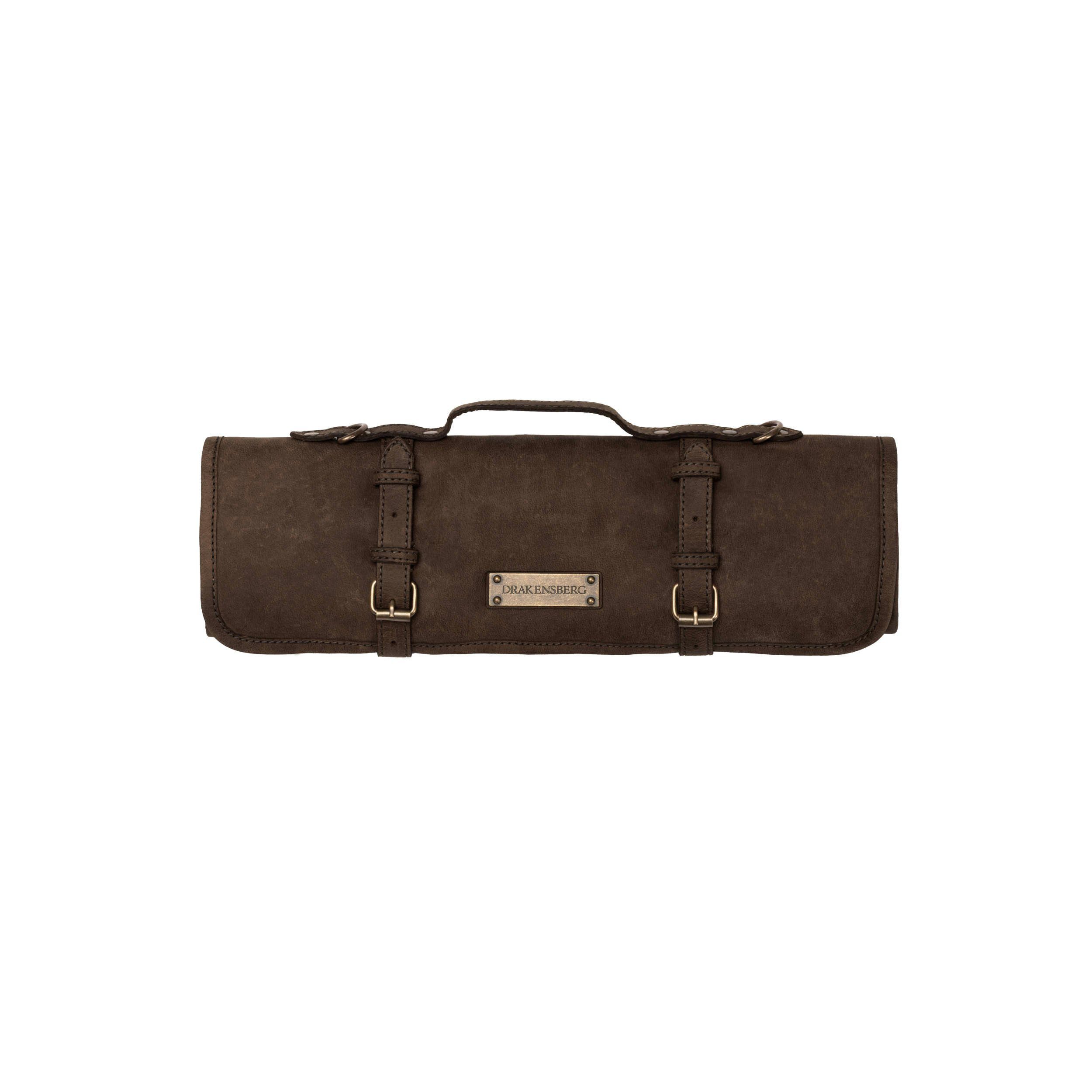 DRAKENSBERG Messertasche Messertasche »Blade« Kaffee-Braun, Rollbares Messer-Etui im Vintage-Design, handgemacht aus Büffelleder