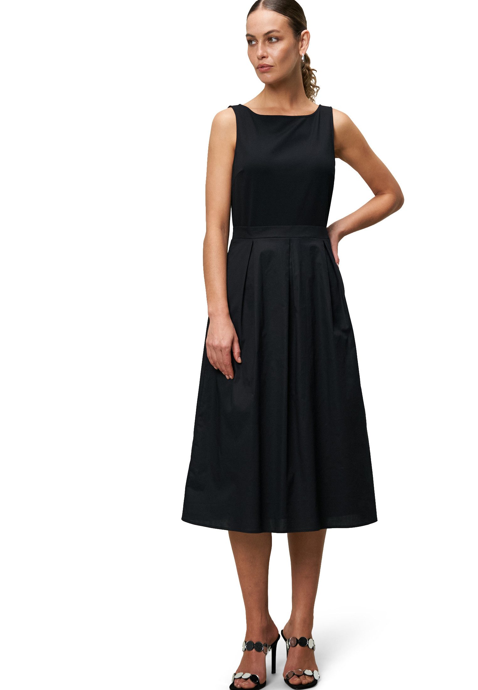 Zero Midikleid Damen Sommerkleid Midikleid 2-in1-Optik ausgestellt Falten günstig online kaufen
