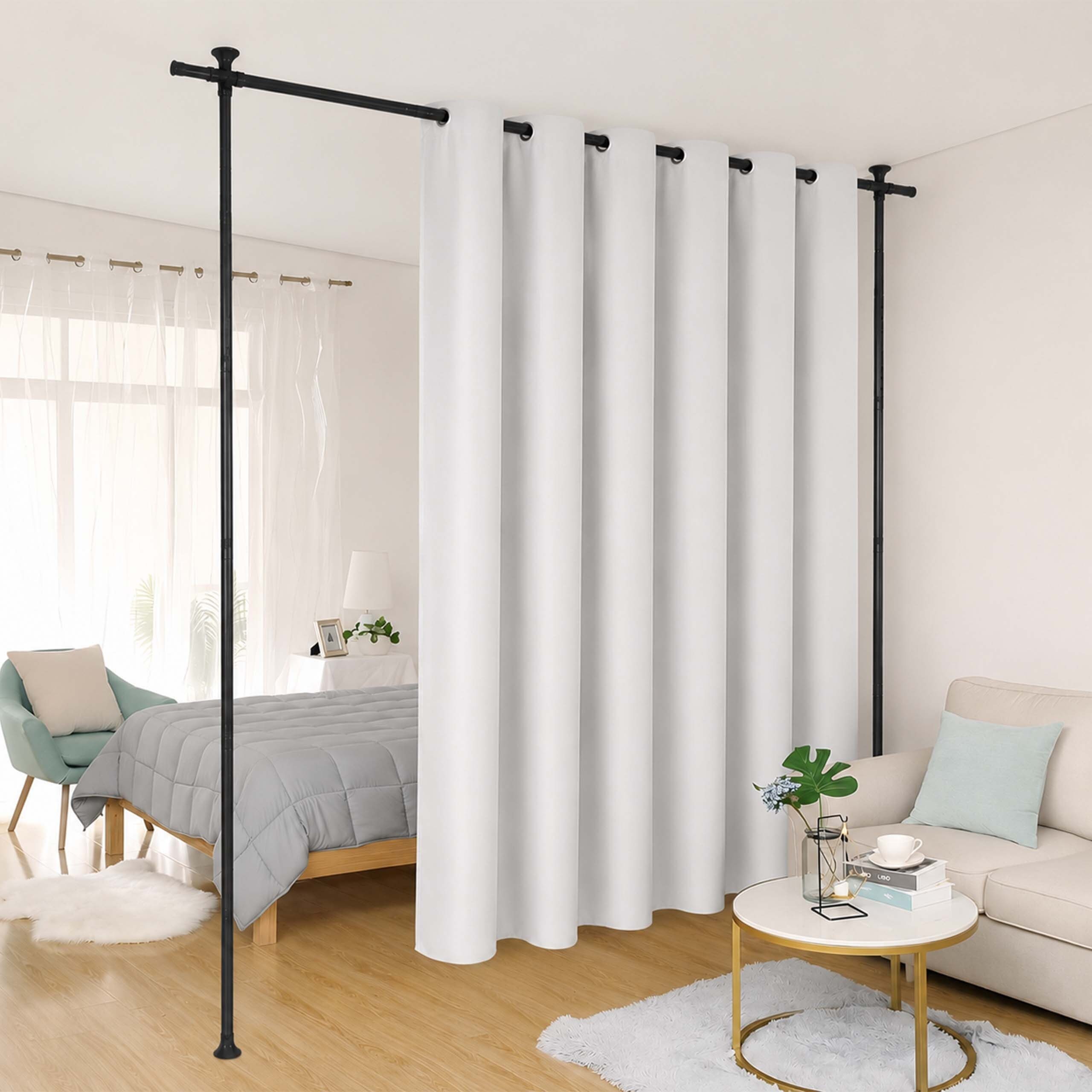 relaxdays Paravent Paraventgestell ohne Bohren (3 St), schwarz, 122-305 cm (H) x 71-178 cm (B)