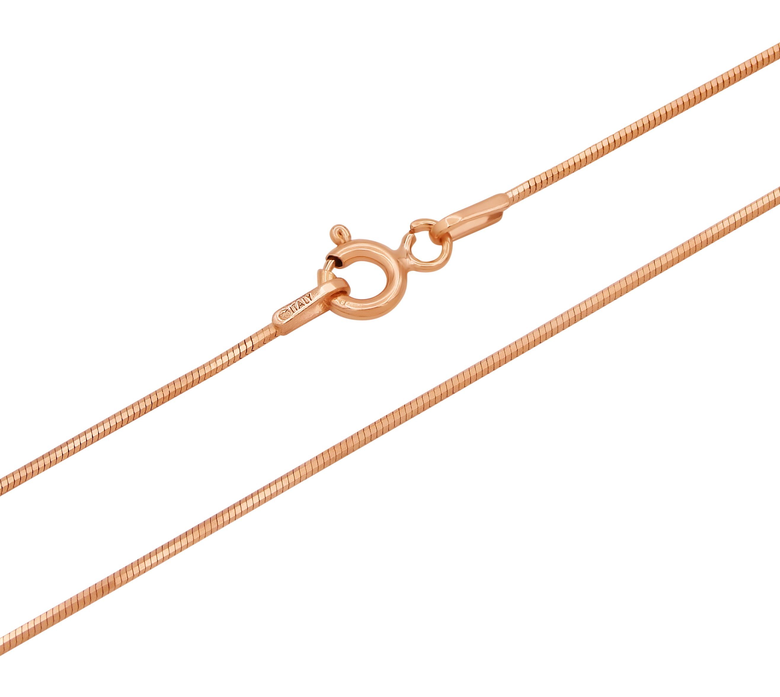 Silberkette Schlangenkette 925 Sterling Silber rose vergoldet 0,8mm breit