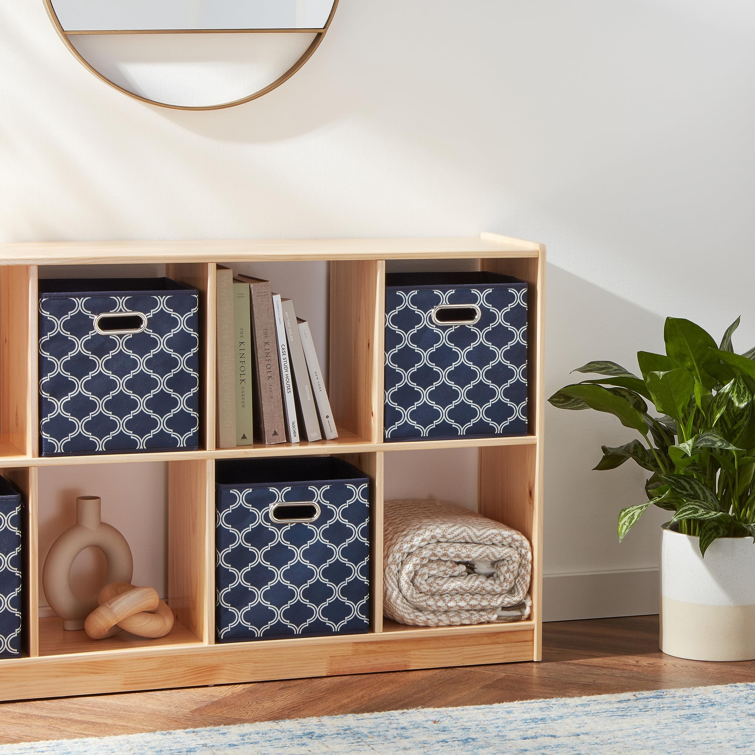 NAIPO Faltbox Alsterwell Faltboxen 6er-Set 26,7×26,7×27,9 cm, Faltbare Aufbewahrungsboxen aus Vliesstoff mit Griffen