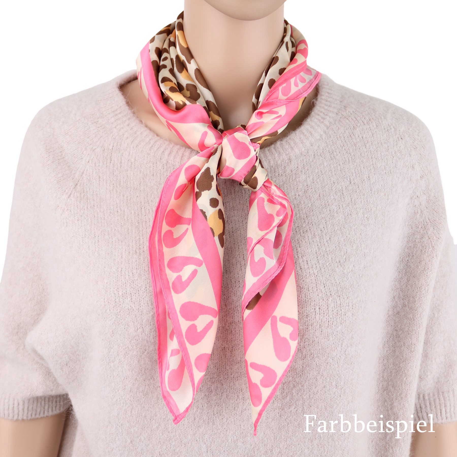 MIRROSI Nickituch Vierecktuch ca. 68x68cm Leo Muster, Damen Halstuch deal f günstig online kaufen