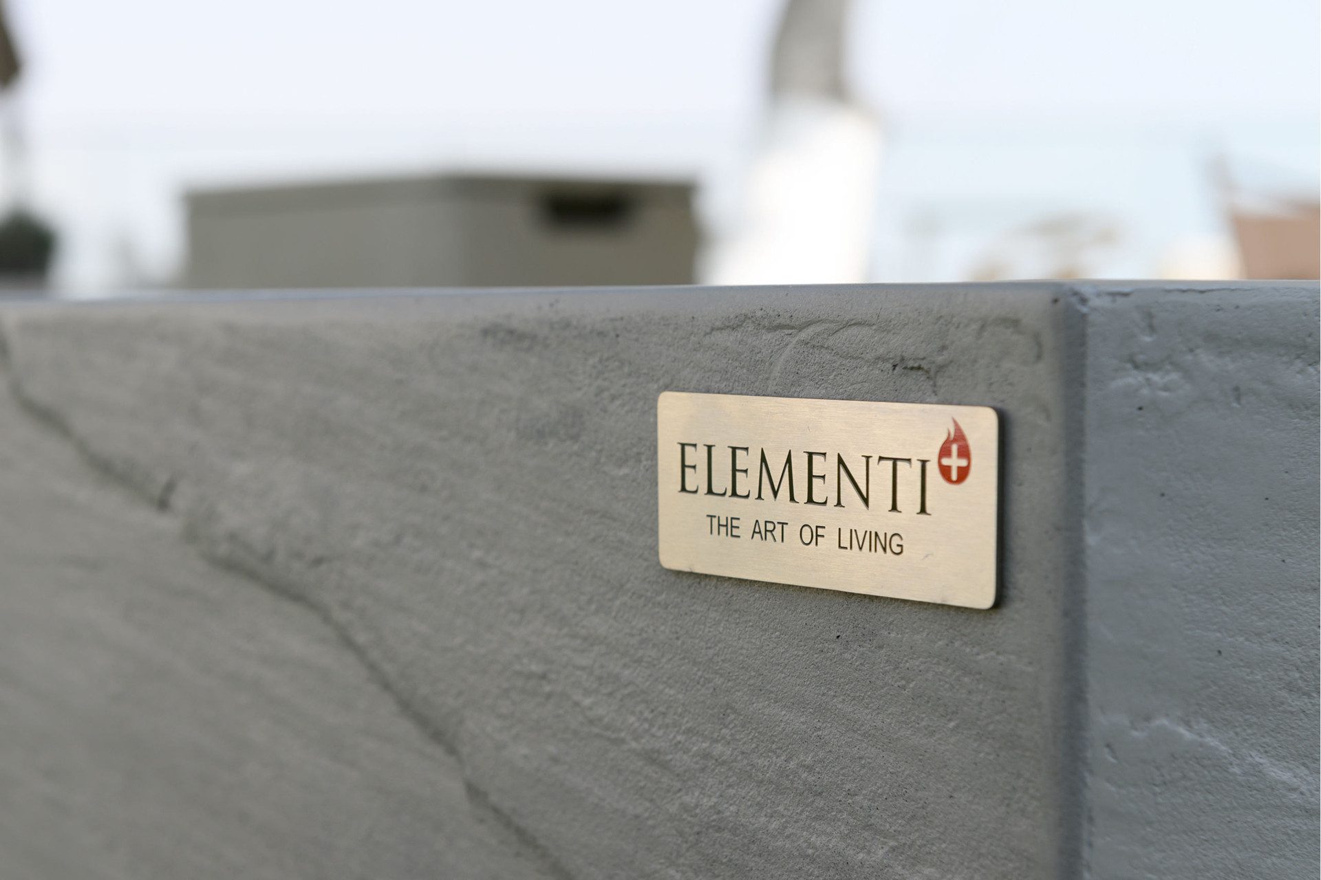 ELEMENTI Feuertisch CAPERTEE Feuerstelle aus Beton - Komplett-Set mit Zubehör, (SET, 1-St., inkl. mehreren Komponenten), Beton,(101x101x38cm)
