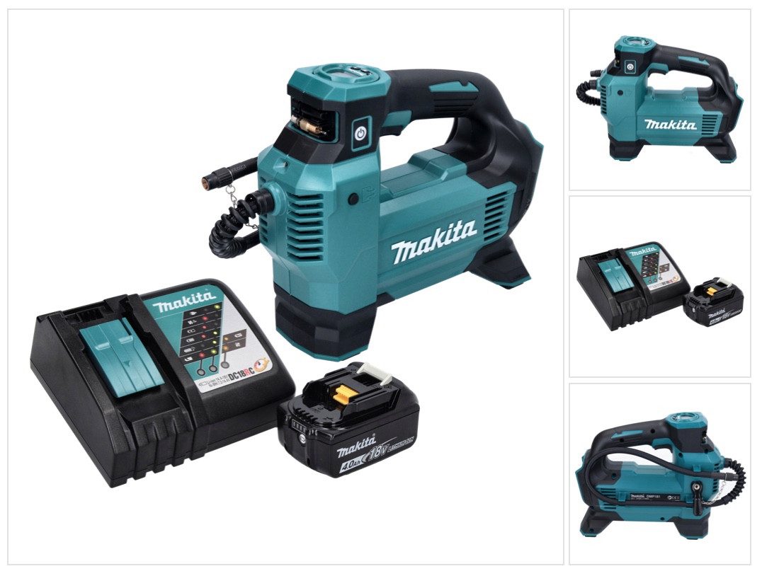 Makita Akku-Handkompressor DMP 181 RM1 Akku Kompressor 18 V 11,1 bar + 1x Akku 4,0 Ah + Ladegerät