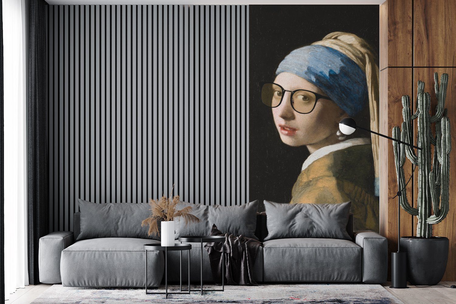 Das dem Küche, - Fototapete Schlafzimmer St), Mädchen Wohnzimmer Vermeer (2 Brillen, mit - Matt, bedruckt, für Fototapete Vliestapete MuchoWow Perlenohrring