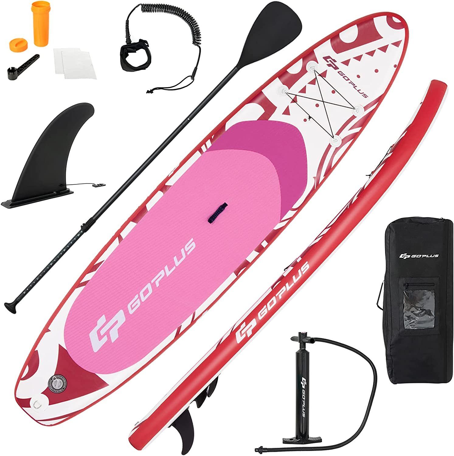 150 kg KOMFOTTEU bis Aufblasbare SUP-Board Paddle Board, rosa Belastbar
