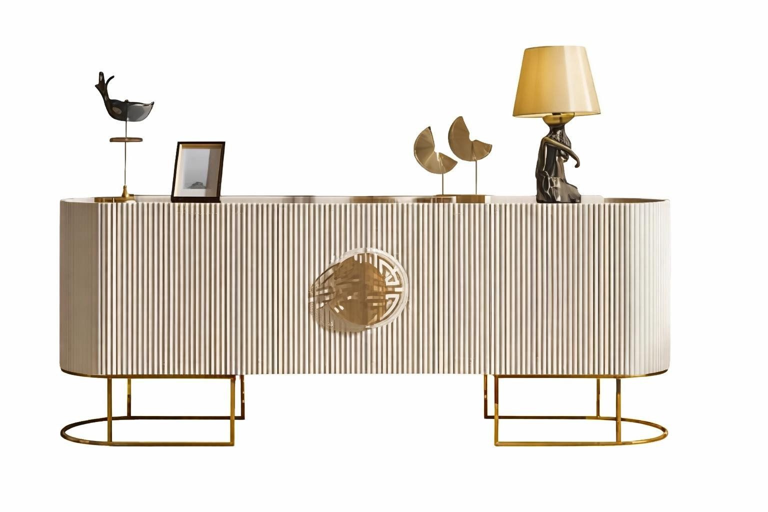 Xlmoebel Sideboard Elegantes Sideboard mit minimalistischen Akzenten und klaren Lini (Sideboard, 221 x 51 x 86 cm), Made in Europa